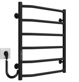 Электрический полотенцесушитель Deffi Трапеция П6 500х600 левое подключение JD03 черный C.TR.60.50.6.E.B.L.1