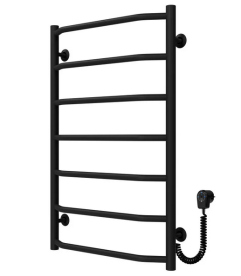 Електрична сушарка для рушників Deffi Трапеція П7 500х800 праве підключення чорний C.TR.80.50.7.E.B.R.5