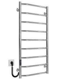 Електрична сушарка для рушників Deffi Трапеція П9 500х1000 ліве підключення JD03 хром C.TR.100.50.9.E.C.L.1