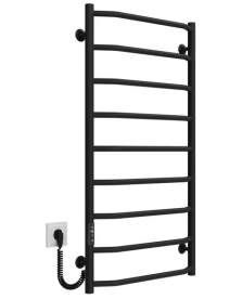Электрический полотенцесушитель Deffi Трапеция П9 500х1000 левое подключение JD03 черный C.TR.100.50.9.E.B.L.1