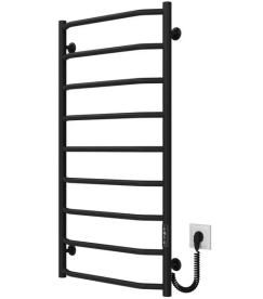 Электрический полотенцесушитель Deffi Трапеция П9 500х1000 правое подключение JD03 черный C.TR.100.50.9.E.B.R.1