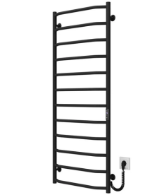 Електрична сушарка для рушників Deffi Трапеція П12 500х1300 праве підключення JD03 чорний C.TR.130.50.12.E.B.R.1