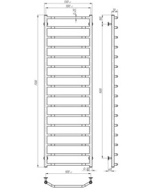 Электрический полотенцесушитель Deffi Трапеция П16 500х1700 правое подключение JD03 черный C.TR.170.50.16.E.B.R.1
