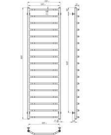 Электрический полотенцесушитель Deffi Трапеция П17 500х1800 правое подключение JD03 хром C.TR.180.50.17.E.C.R.1