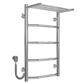 Электрический полотенцесушитель Deffi Трапеция с полкой П5 400х700 левое подключение хром C.TP.70.40.5.E.C.L.5