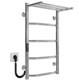 Электрический полотенцесушитель Deffi Трапеция с полкой П5 400х700 левое подключение JD03 хром C.TP.70.40.5.E.C.L.1