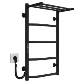 Електрична сушарка для рушників Deffi Трапеція з полицею П5 400х700 ліве підключення JD03 чорний C.TP.70.40.5.E.B.L.1