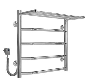 Електрична сушарка для рушників Deffi Трапеція з полицею П5 500х500 ліве підключення хром C.TP.50.50.5.E.C.L.5