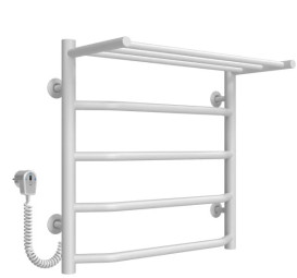 Електрична сушарка для рушників Deffi Трапеція з полицею П5 500х500 ліве підключення білий C.TP.50.50.5.E.W.L.5