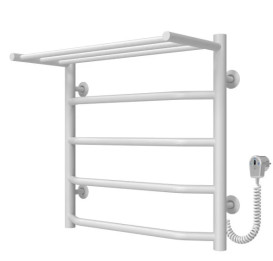 Електрична сушарка для рушників Deffi Трапеція з полицею П5 500х500 праве підключення білий C.TP.50.50.5.E.W.R.5