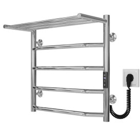 Електрична сушарка для рушників Deffi Трапеція з полицею П5 500х500 праве підключення JD03 хром C.TP.50.50.5.E.C.R.1