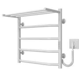 Электрический полотенцесушитель Deffi Трапеция с полкой П5 500х500 правое подключение WD03 белый C.TP.50.50.5.E.W.R.3