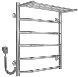 Электрический полотенцесушитель Deffi Трапеция с полкой П6 500х600 левое подключение хром C.TP.60.50.6.E.C.L.5