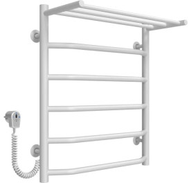 Електрична сушарка для рушників Deffi Трапеція з полицею П6 500х600 ліве підключення білий C.TP.60.50.6.E.W.L.5