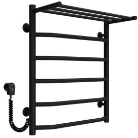 Электрический полотенцесушитель Deffi Трапеция с полкой П6 500х600 левое подключение черный C.TP.60.50.6.E.B.L.5