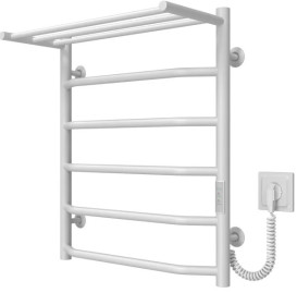 Электрический полотенцесушитель Deffi Трапеция с полкой П6 500х600 правое подключение WD03 белый C.TP.60.50.6.E.W.R.3