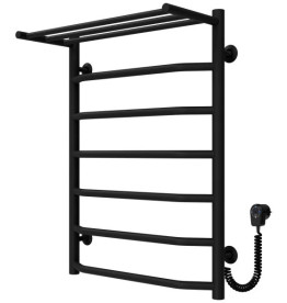 Электрический полотенцесушитель Deffi Трапеция с полкой П7 500х700 правое подключение черный C.TP.60.50.5.E.B.R.5