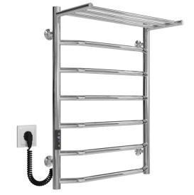 Електрична сушарка для рушників Deffi Трапеція з полицею П7 500х700 ліве підключення JD03 хром C.TP.70.50.7.E.C.L.1