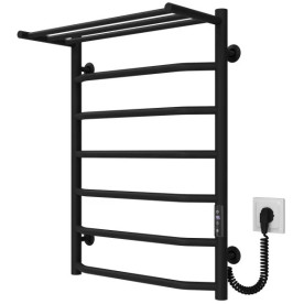Электрический полотенцесушитель Deffi Трапеция с полкой П7 500х700 правое подключение JD03 черный C.TP.70.50.7.E.B.R.1