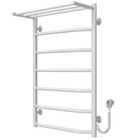 Электрический полотенцесушитель Deffi Трапеция с полкой П7 500х800 правое подключение белый C.TP.80.50.7.E.W.R.5