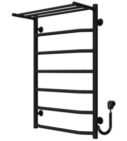 Электрический полотенцесушитель Deffi Трапеция с полкой П7 500х800 правое подключение черный C.TP.80.50.7.E.B.R.5