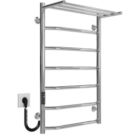 Электрический полотенцесушитель Deffi Трапеция с полкой П7 500х800 левое подключение JD03 хром C.TP.80.50.7.E.C.L.1