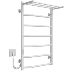 Электрический полотенцесушитель Deffi Трапеция с полкой П7 500х800 левое подключение WD03 белый C.TP.80.50.7.E.W.L.3