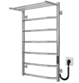 Электрический полотенцесушитель Deffi Трапеция с полкой П7 500х800 правое подключение JD03 хром C.TP.80.50.7.E.C.R.1