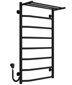 Электрический полотенцесушитель Deffi Трапеция с полкой П8 500х900 левое подключение черный C.TP.90.50.8.E.B.L.5