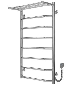 Электрический полотенцесушитель Deffi Трапеция с полкой П8 500х900 правое подключение хром C.TP.90.50.8.E.C.R.5