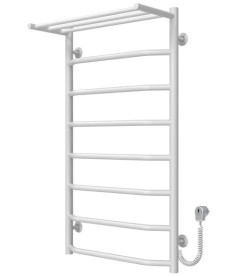 Електрична сушарка для рушників Deffi Трапеція з полицею П8 500х900 правильне підключення білий C.TP.90.50.8.E.W.R.5