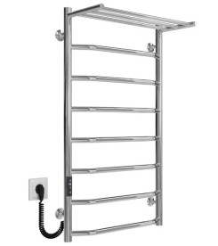 Электрический полотенцесушитель Deffi Трапеция с полкой П8 500х900 левое подключение JD03 хром C.TP.90.50.8.E.C.L.1