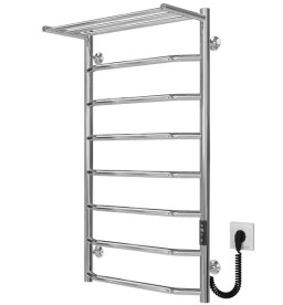 Электрический полотенцесушитель Deffi Трапеция с полкой П8 500х900 правое подключение JD03 хром C.TP.90.50.8.E.C.R.1