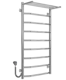 Электрический полотенцесушитель Deffi Трапеция с полкой П9 500х1000 левое подключение хром C.TP.100.50.9.E.C.L.5