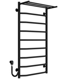 Электрический полотенцесушитель Deffi Трапеция с полкой П9 500х1000 левое подключение черный C.TP.100.50.9.E.B.L.5