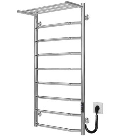 Електрична сушарка для рушників Deffi Трапеція з полицею П9 500х1000 праве підключення JD03 хром C.TP.100.50.9.E.C.R.1