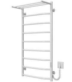 Електрична сушарка для рушників Deffi Трапеція з полицею П9 500х1000 праве підключення WD03 білий C.TP.100.50.9.E.W.R.3