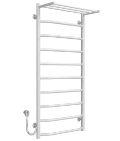 Електрична сушарка для рушників Deffi Трапеція з полицею П10 500х1100 ліве підключення білий C.TP.110.50.10.E.W.L.5