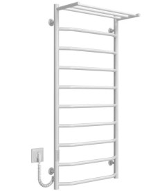 Электрический полотенцесушитель Deffi Трапеция с полкой П10 500х1100 левое подключение WD03 белый C.TP.110.50.10.E.W.L.3