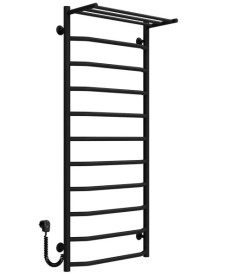 Електрична сушарка для рушників Deffi Трапеція з полицею П11 500х1200 ліве підключення чорний C.TP.120.50.11.E.B.L.5