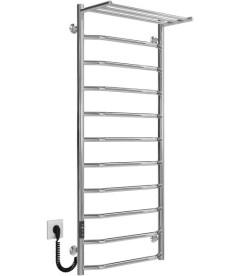 Электрический полотенцесушитель Deffi Трапеция с полкой П11 500х1200 левое подключение JD03 хром C.TP.120.50.11.E.C.L.1