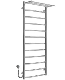 Електрична сушарка для рушників Deffi Трапеція з полицею П12 500х1300 ліве підключення хром C.TP.130.50.12.E.C.L.5