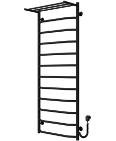 Электрический полотенцесушитель Deffi Трапеция с полкой П12 500х1300 правое подключение черный C.TP.130.50.12.E.B.R.5