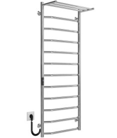 Електрична сушарка для рушників Deffi Трапеція з полицею П12 500х1300 ліве підключення JD03 хром C.TP.130.50.12.E.C.L.1