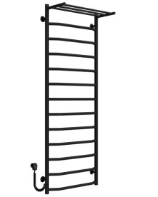 Электрический полотенцесушитель Deffi Трапеция с полкой П13 500х1400 левое подключение черный C.TP.140.50.13.E.B.L.5