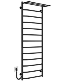 Электрический полотенцесушитель Deffi Трапеция с полкой П13 500х1400 левое подключение JD03 черный C.TP.140.50.13.E.B.L.1