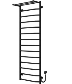 Електрична сушарка для рушників Deffi Трапеція з полицею П15 500х1500 праве підключення чорний C.TP.150.50.15.E.B.R.5