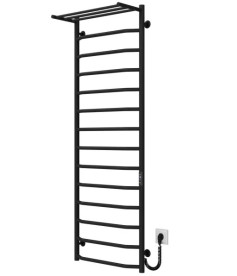 Электрический полотенцесушитель Deffi Трапеция с полкой П15 500х1500 правое подключение JD03 черный C.TP.150.50.15.E.B.R.1