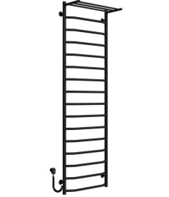 Электрический полотенцесушитель Deffi Трапеция с полкой П16 500х1700 левое подключение черный C.TP.170.50.16.E.B.L.5