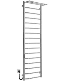 Електрична сушарка для рушників Deffi Трапеція з полицею П16 500х1700 ліве підключення JD03 хром C.TP.170.50.16.E.C.L.1